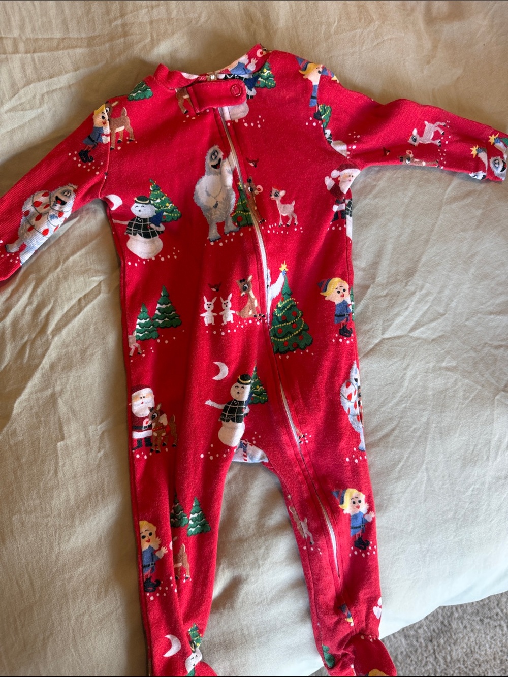 Pottery barn kids Rudolph zipper footie